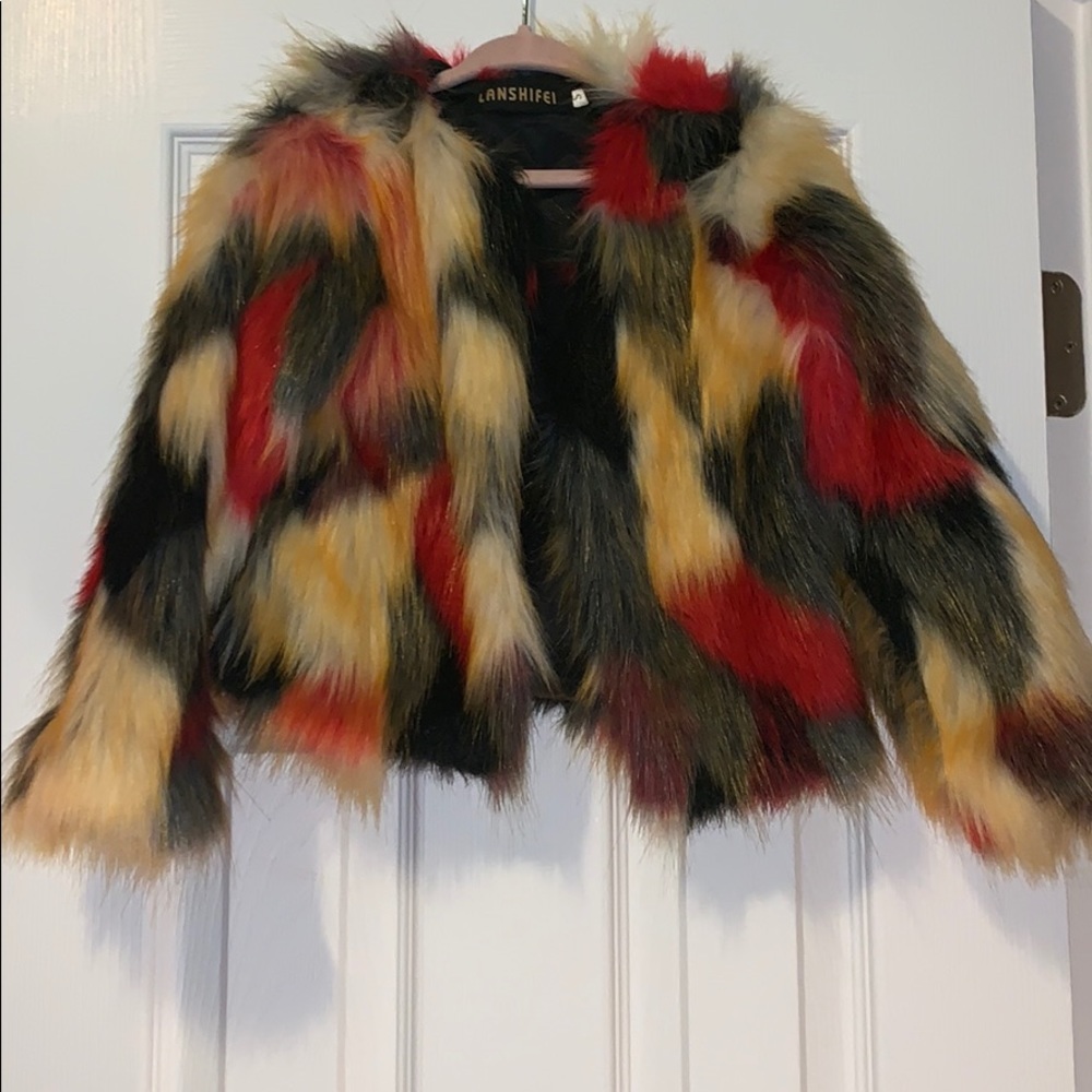 Colorful fur like coat
